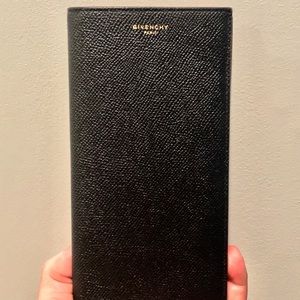 Givenchy Leather Long Flap Wallet - Black/Red